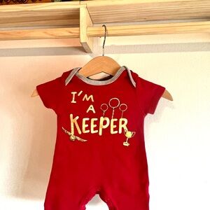 Warner Bros Red and Gold Bodysuit I'm a Keeper